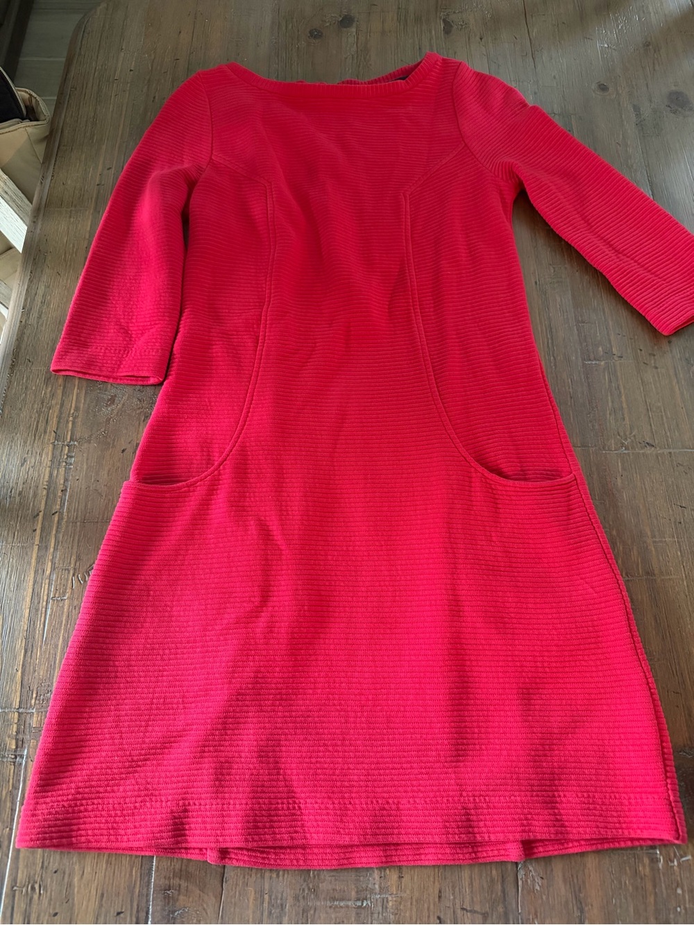 Boden Bright Red Ribbed Shift Dress